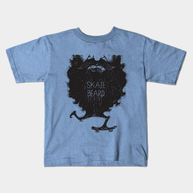 SkateBeard Kids T-Shirt by cesarcartum